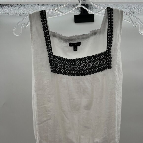 Talbots Women's Sleeveless Belted Shift Dress White/Black Size 8 - Picture 2 of 9